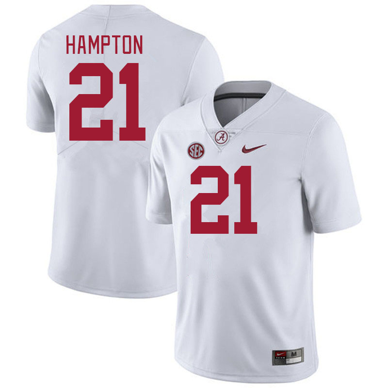 Men #21 Bubba Hampton Alabama Crimson Tide College Football Jerseys Stitched-White